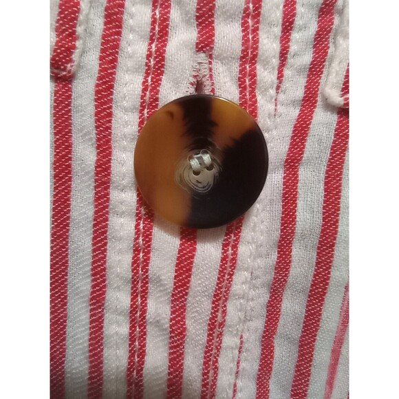 Zara Woman Striped Midi Shirt Dress XS Button Front Red & White Belted Pockets - Picture 7 of 12